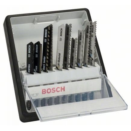 BOSCH 2607010574 - Jeu de lames de scie sauteuse ''Robust Line'', variété de matériaux spéciaux avec tige en T (10 pcs.)