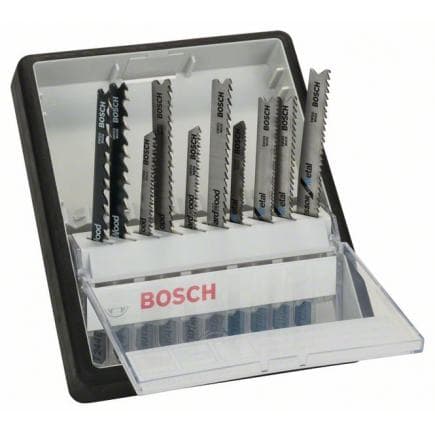 BOSCH 2607010542 - Jeu de lames de scie sauteuse ''Robust Line'' variété bois et métal avec tige en T (10 pcs.)