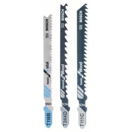 BOSCH 2609256741 - Jeu de lames de scie sauteuse en T (3 pièces)