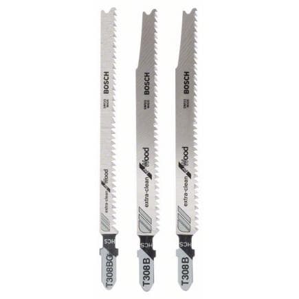 BOSCH 2609256A12 - Jeu de lames de scie sauteuse avec fixation à deux dents en T (3 pièces)
