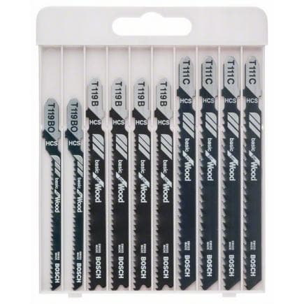BOSCH 2607010629 - Jeu de lames de scie sauteuse ''Basic for Wood'' (10 pcs.)