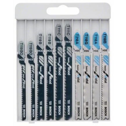 BOSCH 2607010630 - Jeu de lames de scie sauteuse ''Basic for Metal and Wood'' (10 pcs.)