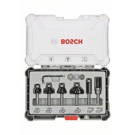 BOSCH 2607017468 - Jeu de chanfreins et de rainures (6 pièces)