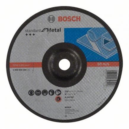 BOSCH 2608603184 - Disque de prépolissage à centre déprimé A 24 P BF ''Standard for Metal''.