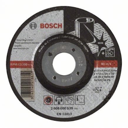 BOSCH 2608600539 - Disque de meulage ''Expert for Inox'' avec centre déprimé AS 30 S INOX BF