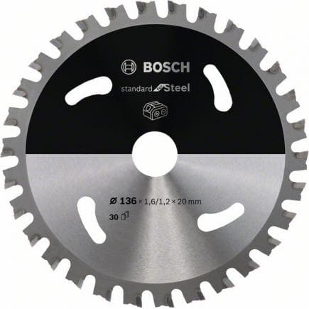 BOSCH 2608837746 - Lame de scie circulaire ''Standard for Steel'' pour scies sans fil 136x1.6/1.2x20 T30
