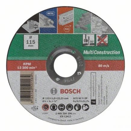 BOSCH 2609256306 - Disque à tronçonner droit ''Multi Construction''.