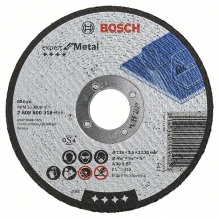 BOSCH 2608600318 - Disque à tronçonner droit A 30 S BF ''Expert for Metal''.