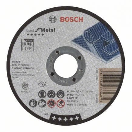 BOSCH 2608603516 - Disque à découper droit A 46 V BF "Best for Metal".