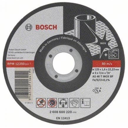 BOSCH 2608602221 - Disque à tronçonner droit AS 60 V BF 41 "Best for Inox - Rapido Long Life".