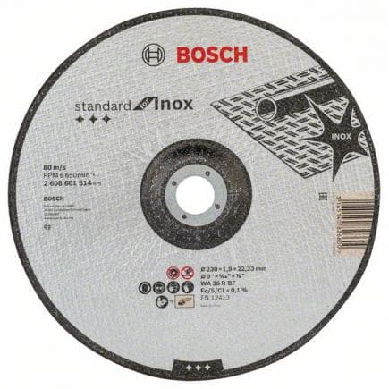 BOSCH 2608601514 - Disque à découper "Standard pour Inox" avec centre déprimé WA 36 R BF