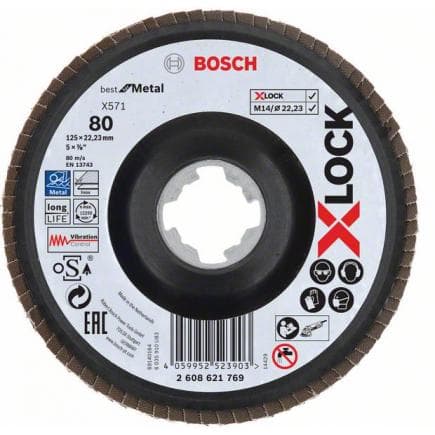 BOSCH 2608621765 - Disques à lamelles X-LOCK, version coudée, plaque en plastique ø115mm