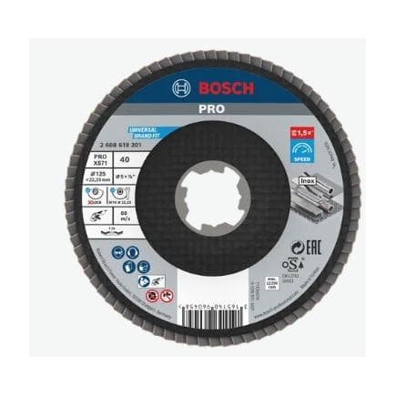 BOSCH 2608619201 - X-LOCK Disques à lamelles, version coudée, plateau fibre, ø125mm