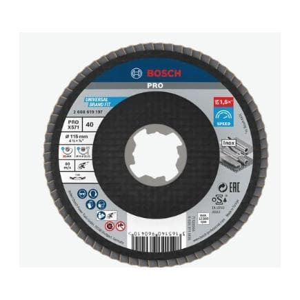 BOSCH 2608619200 - X-LOCK Disques à lamelles, version coudée, plateau fibre, ø115mm