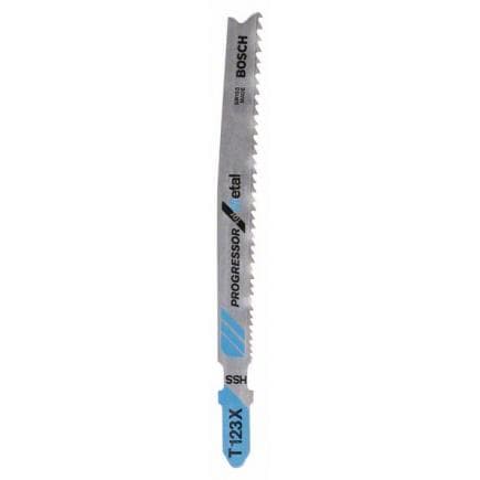 BOSCH 2609256735 - Lame de scie sauteuse HSS, T 123 XF ''Progressor for Metal''