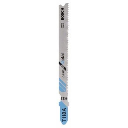 BOSCH 2609256729 - Lame de scie sauteuse HSS, T 118 A ''Basic for Metal''