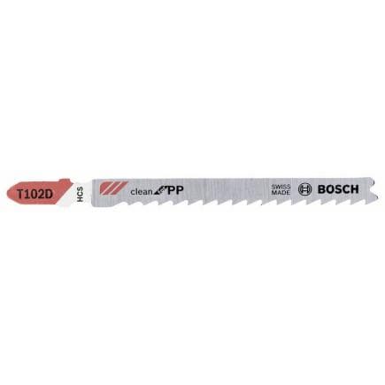 BOSCH 2609256C56 - Lame de scie sauteuse HCS, T 102 D ''Clean for PP''