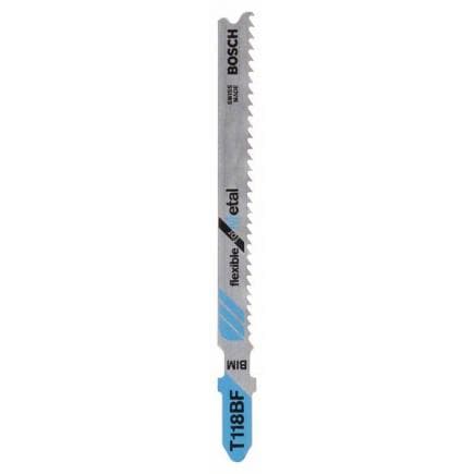 BOSCH 2609256734 - Lame de scie sauteuse bimétallique T 118 BF ''Flexible for Metal''.