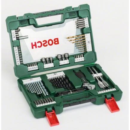 BOSCH 2607017193 - Coffret V-Line 83 pièces de forets et d’embouts TiN avec lampe torche LED et clé à molette