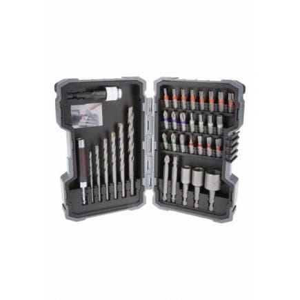 BOSCH 2607017571 - Jeu de forets à maçonnerie et d'embouts de tournevis "Extra Hard" (35 pcs.)