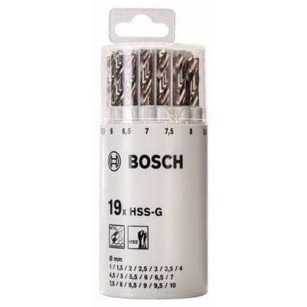 BOSCH 2607018361 - Coffret de 19 forets à métaux HSS-G, DIN 338, 135° dans tube plastique