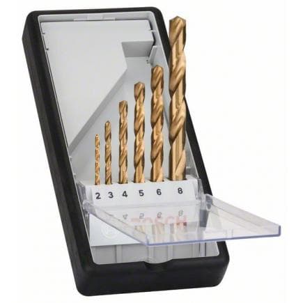 BOSCH 2607010530 - Coffret de 6 forets à métaux "Robust Line" HSS-TiN, 135°