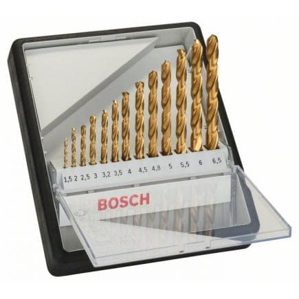 BOSCH 2607010539 - Coffret de 13 forets à métaux "Robust Line" HSS-TiN, 135°