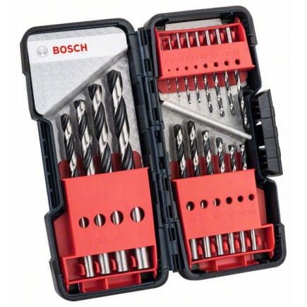 BOSCH 2608577350 - Coffret Toughbox de 18 forets hélicoïdaux HSS PointTeQ
