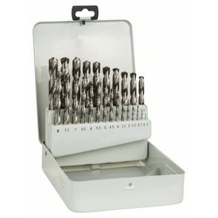 BOSCH 2607018727 - Coffret de 25 forets à métaux HSS-G, DIN 338, 135° dans cassette métallique