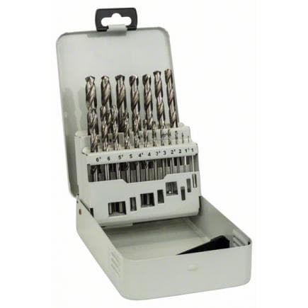 BOSCH 2607018726 - Coffret de 19 forets à métaux HSS-G, DIN 338, 135° dans cassette métallique