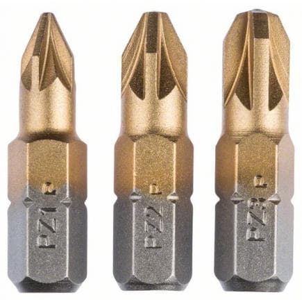 BOSCH 2609255968 - Set de 3 embouts de vissage,Pozidriv titane