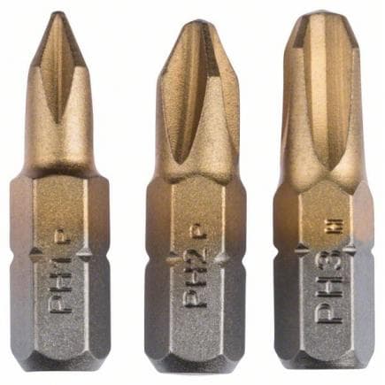 BOSCH 2609255965 - Set de 3 embouts de vissage, phillips titane