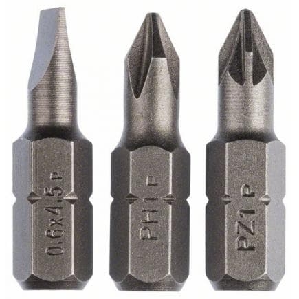 BOSCH 2609255973 - Jeu d'embouts de tournevis Standard, mixte S, PH, PZ (3 pcs.)
