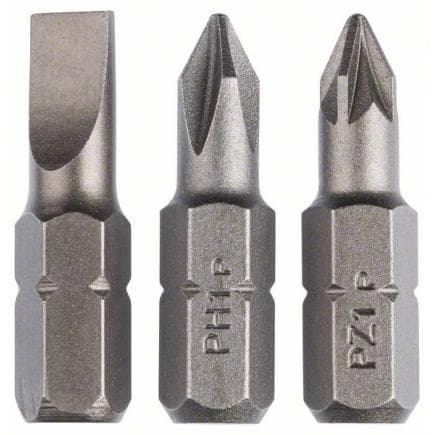 BOSCH 2609255974 - Jeu d'embouts de tournevis Standard, mixte S, PH, PZ (3 pcs.)