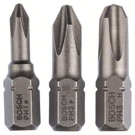 BOSCH 2609255967 - Set de 3 embouts de vissage courts pour vis Pozidriv