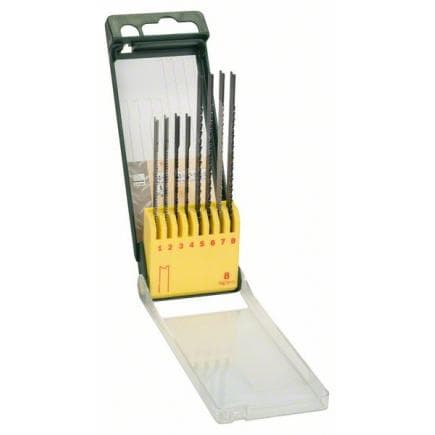 BOSCH 2607019459 - Cassette de 8 lames de scies sauteuses pour le bois, le métal et le plastique (emmanchement en U)