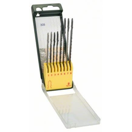 BOSCH 2607019458 - Cassette de 8 lames de scies sauteuses pour le bois, le métal et le plastique (emmanchement en T)