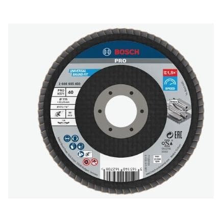 BOSCH 2608607319 - Plateau à lamelles X571 "Best for Metal" , coudé