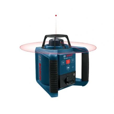 BOSCH 0601061600 - GRL 250 HV Niveau laser rotatif professionnel en mallette avec 1 pile (AA) et kit d'accessoires