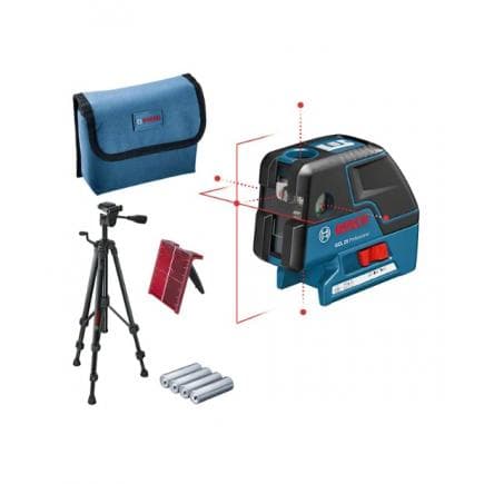 BOSCH 0601066B01 - Laser points et lignes GCL 25 Professional avec 4 piles (AA) et trépied