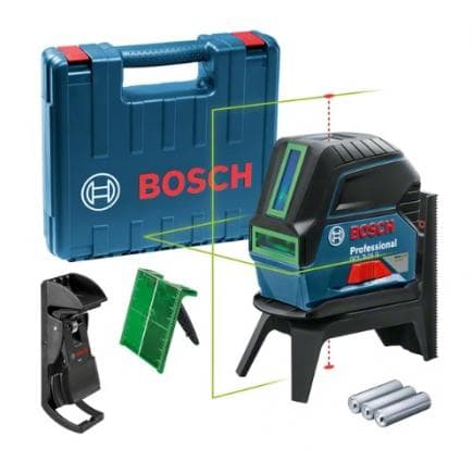 BOSCH 0601066J00 - Laser points et lignes GCL 2-15 G Professional dans coffret de transport avec 3 piles (AA) et support rotatif