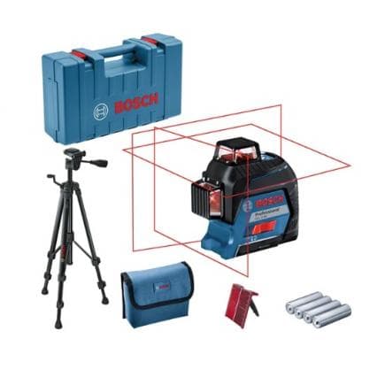 BOSCH 06159940KD - GLL 3-80 Niveau laser ligne professionnel en mallette avec 4 piles (AA) et trépied