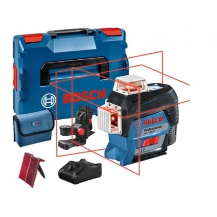 BOSCH 0601063R02 - Laser lignes GLL 3-80 C Professional dans L-BOXX 136 avec 1 batterie GBA 12V 2.0Ah et support