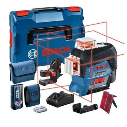 BOSCH 0601063R05 - Laser lignes GLL 3-80 C Professional dans L-BOXX 136 avec 1 batterie GBA 12V 2.0Ah et support