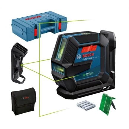 BOSCH 0601063W02 - Laser lignes GLL 2-15 G Professional dans coffret de transport avec 4 piles (AA), support universel LB 10 et pince de plafond
