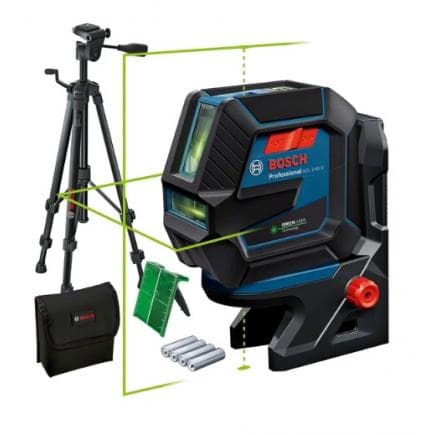 BOSCH 0601066M01 - Laser points et lignes GCL 2-50 G Professional avec 4 piles (AA) et trépied