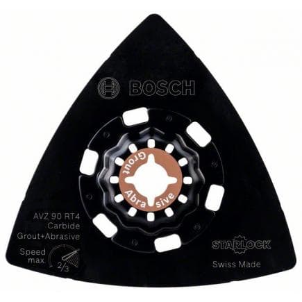 BOSCH 2609256F02 - Plateau de ponçage delta RIFF en carbure AVZ 90 RT4 Grout & Abrasif