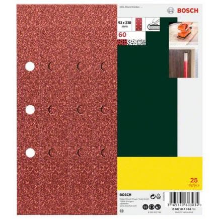 BOSCH 2607017104 - Set de 25 feuilles abrasives pour ponceuse vibrante