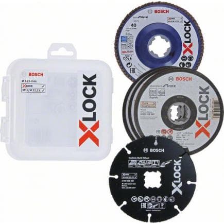 BOSCH 2608619374 - Kit X-LOCK 125 mm, disque à tronçonner et plateau à lamelles, Carbide Multi Wheel