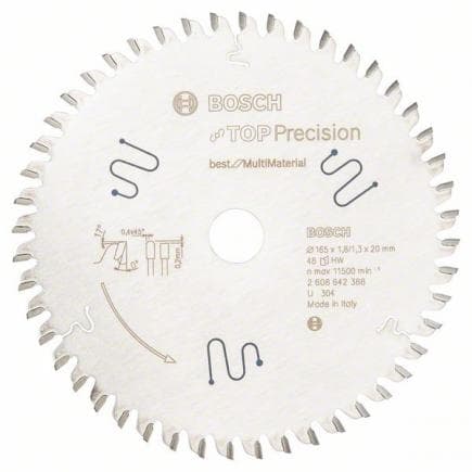 BOSCH 2608642388 - Lame de scie circulaire "Top Precision Best for Multi Material" 165x20x1,8mm